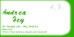 andrea hey business card